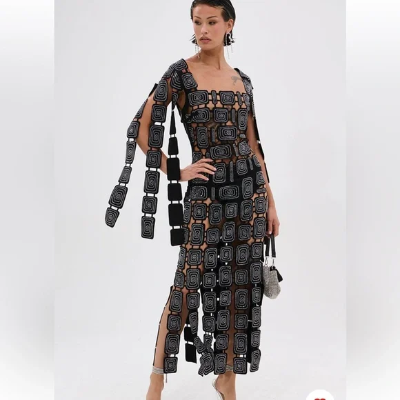 Viral Akira Black and Silver sequin Dress - Picture 1 of 8